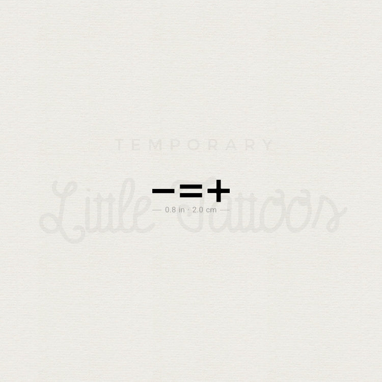 Less Is More Symbol Temporary Tattoo - Set of 3
