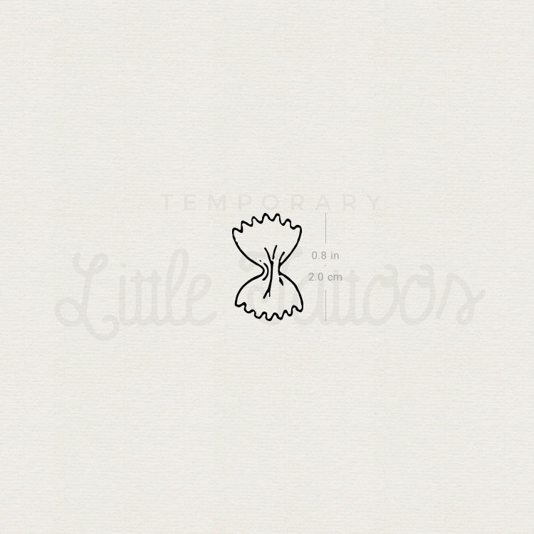 Small Farfalle Pasta Temporary Tattoo - Set of 3
