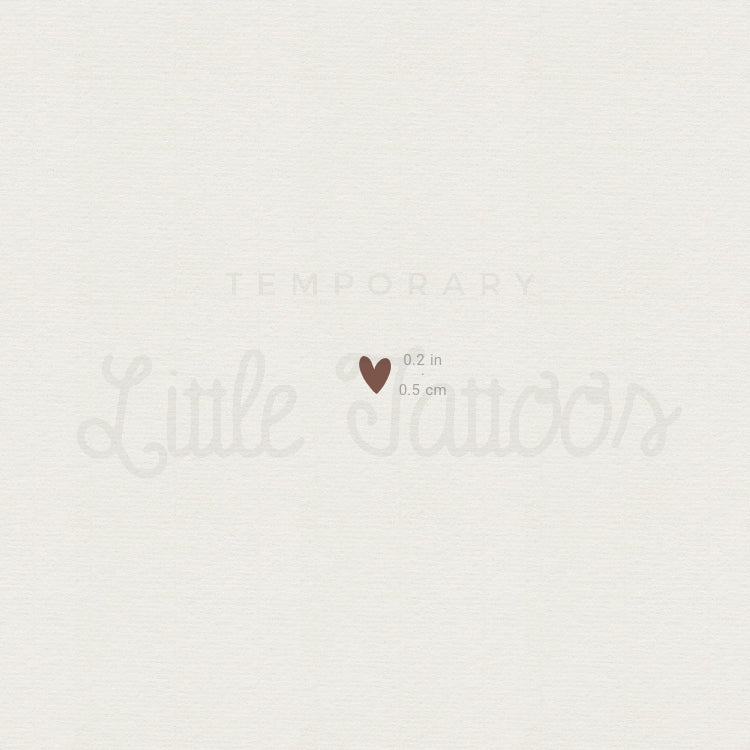 Hand-Drawn Brown Heart Temporary Tattoo - Set of 3