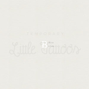 White B Serif Temporary Tattoo - Set of 3