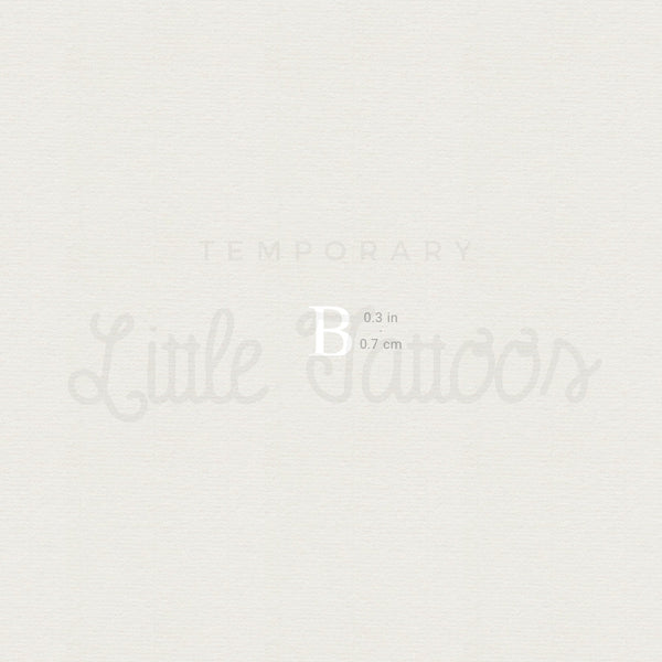 White B Serif Temporary Tattoo - Set of 3