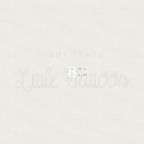 White B Serif Temporary Tattoo - Set of 3