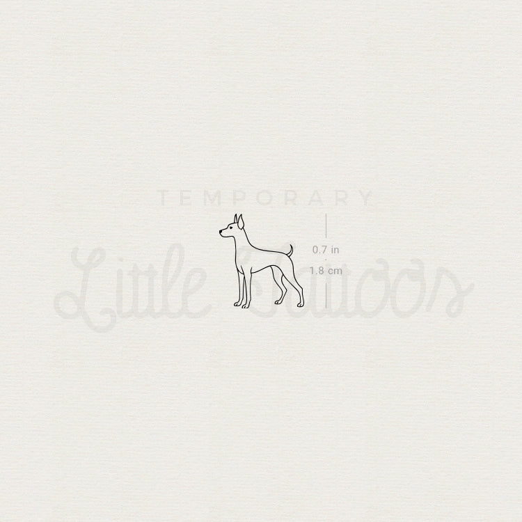 Fine Line Pinscher Temporary Tattoo - Set of 3