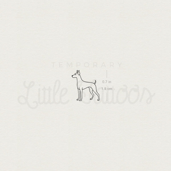 Fine Line Pinscher Temporary Tattoo - Set of 3