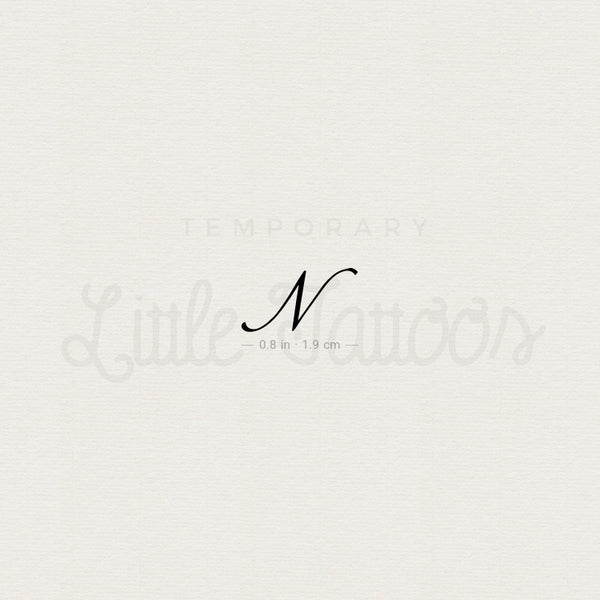 Letter N Script Temporary Tattoo - Set of 3