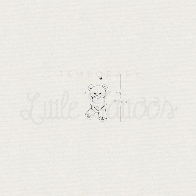 Teddy Bear Temporary Tattoo By Stefano Mazza - Set of 3