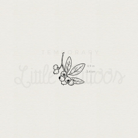 Blueberries Temporary Tattoo - Set of 3
