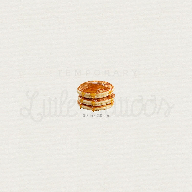 Pancakes With Honey Temporary Tattoo - Set of 3