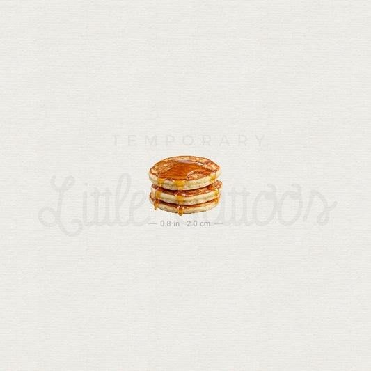 Pancakes With Honey Temporary Tattoo - Set of 3
