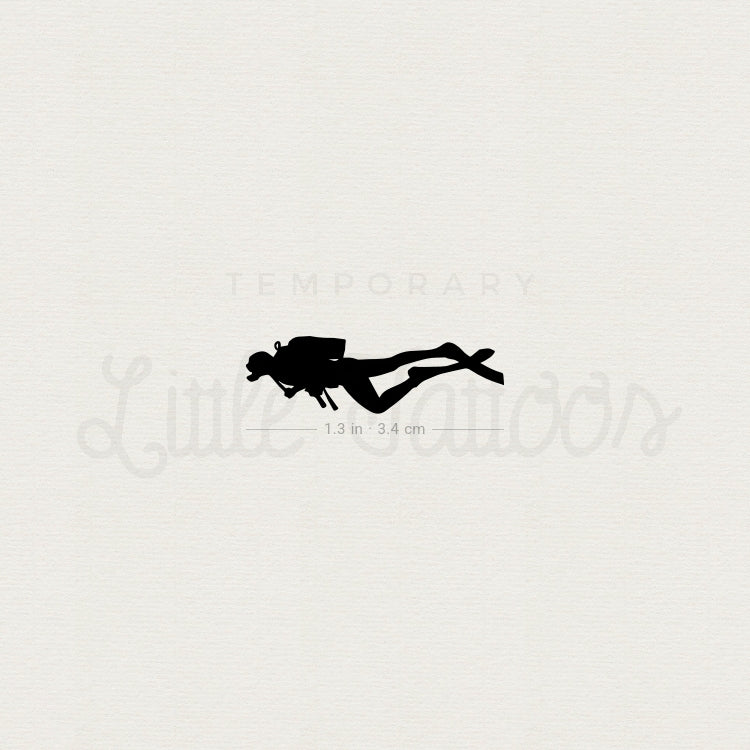Diver Temporary Tattoo - Set of 3