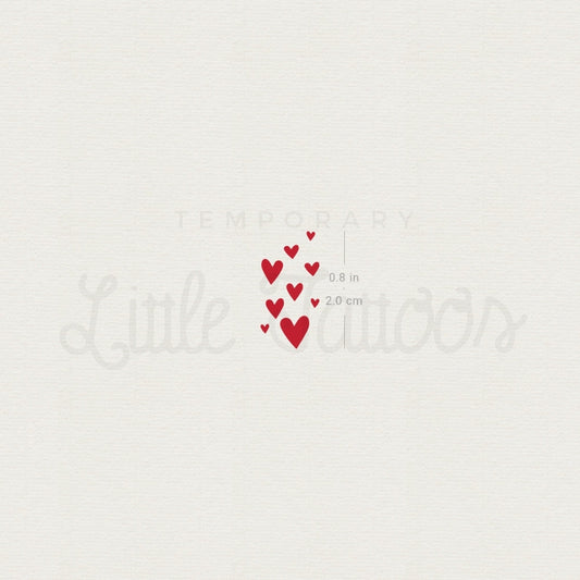 Heart Avalanche Temporary Tattoo - Set of 3