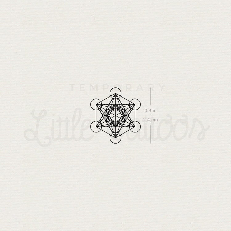 Small Metatron's Cube Temporary Tattoo - Set of 3