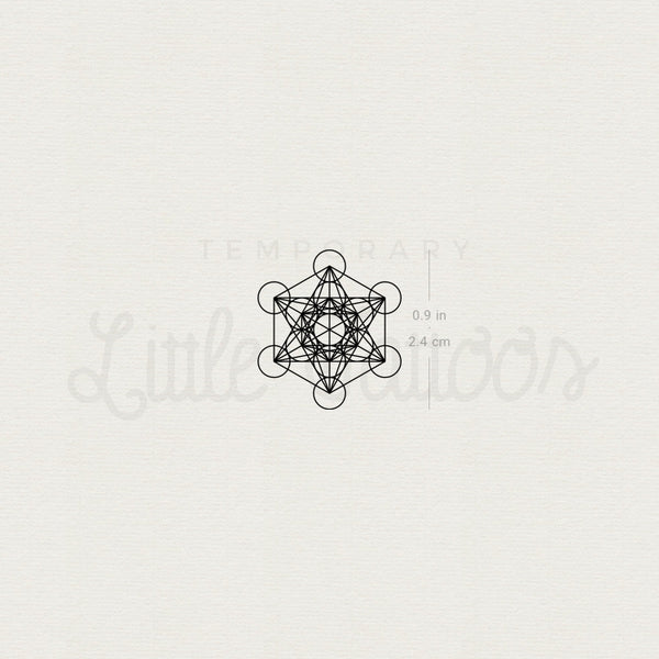 Small Metatron's Cube Temporary Tattoo - Set of 3
