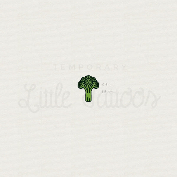 Tiny Broccoli Temporary Tattoo - Set of 3