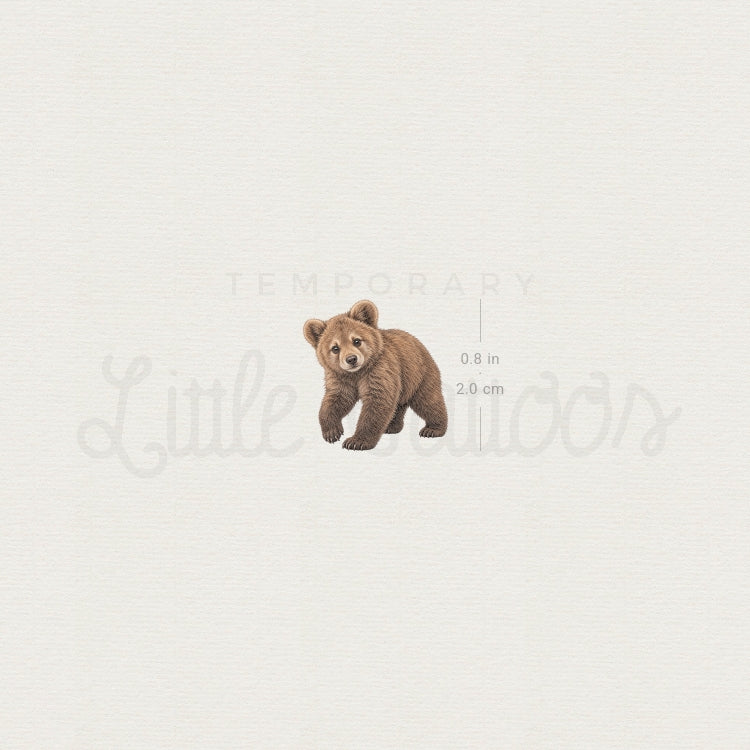 Bear Cub Temporary Tattoo - Set of 3