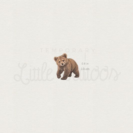 Bear Cub Temporary Tattoo - Set of 3