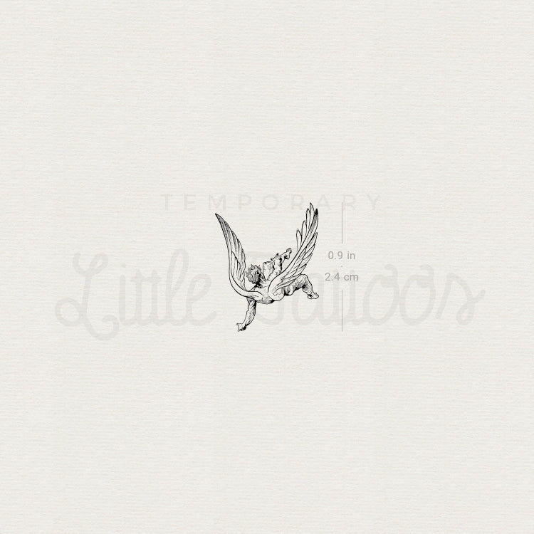 Small Falling Angel Temporary Tattoo - Set of 3