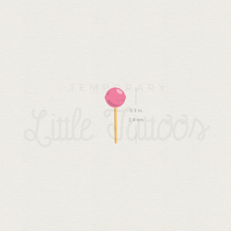 Pink Lollipop Temporary Tattoo - Set of 3
