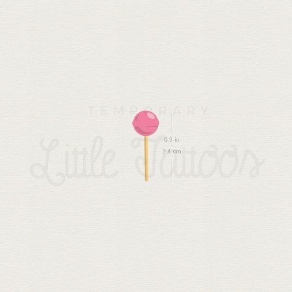 Pink Lollipop Temporary Tattoo - Set of 3