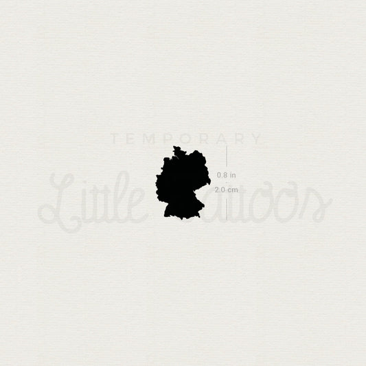 Small Germany Map Temporary Tattoo - Set of 3