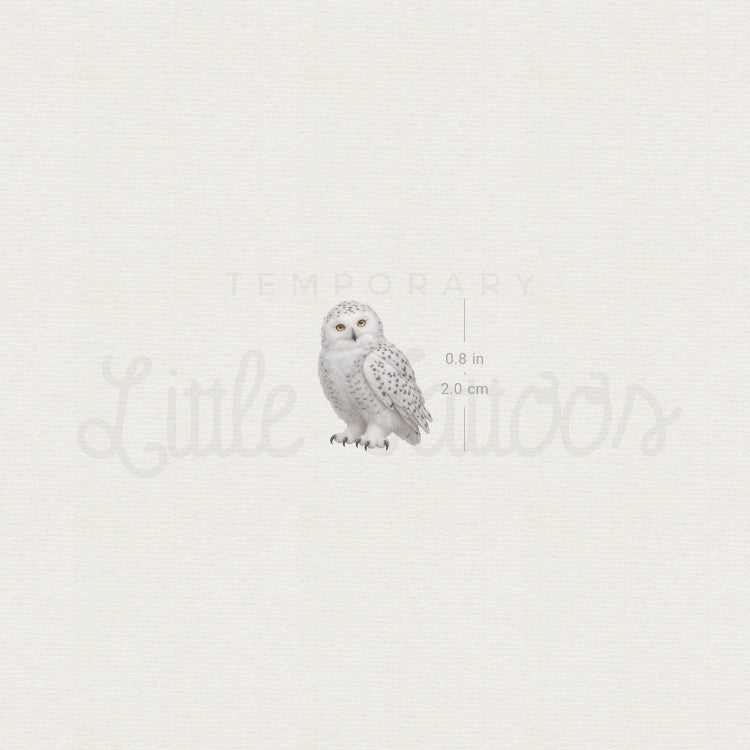 Baby Snowy Owl Temporary Tattoo - Set of 3