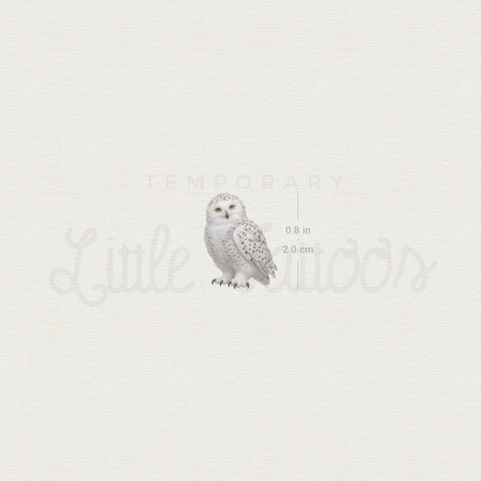 Baby Snowy Owl Temporary Tattoo - Set of 3