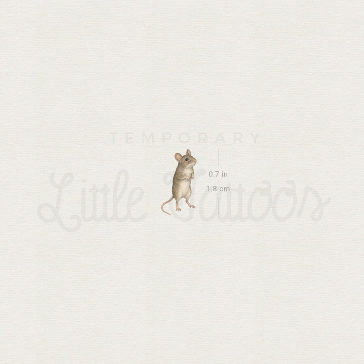 Watercolor Mouse Temporary Tattoo - Set of 3