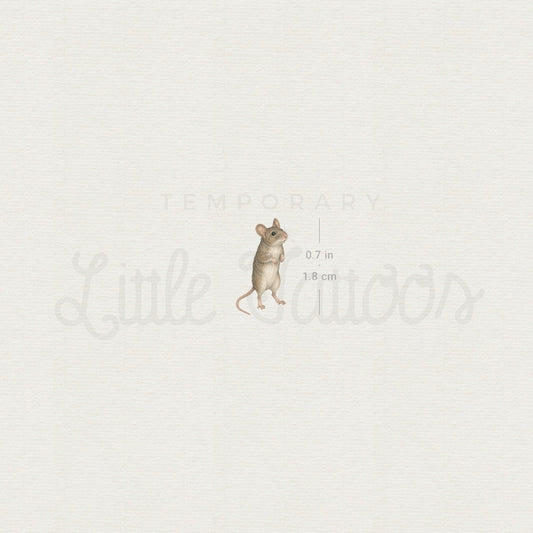 Watercolor Mouse Temporary Tattoo - Set of 3
