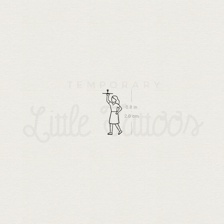 Waitress Temporary Tattoo - Set of 3