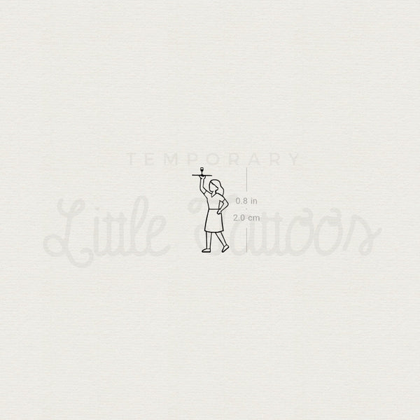 Waitress Temporary Tattoo - Set of 3
