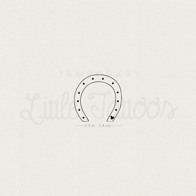 Horseshoe Heart Temporary Tattoo - Set of 3