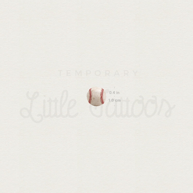 Baseball Ball Temporary Tattoo - Set of 3