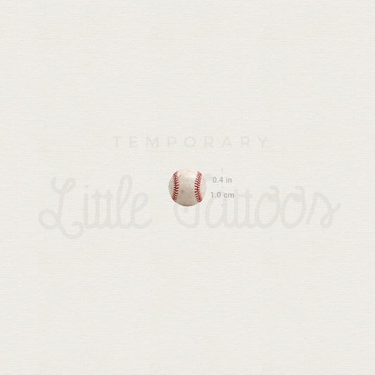 Baseball Ball Temporary Tattoo - Set of 3