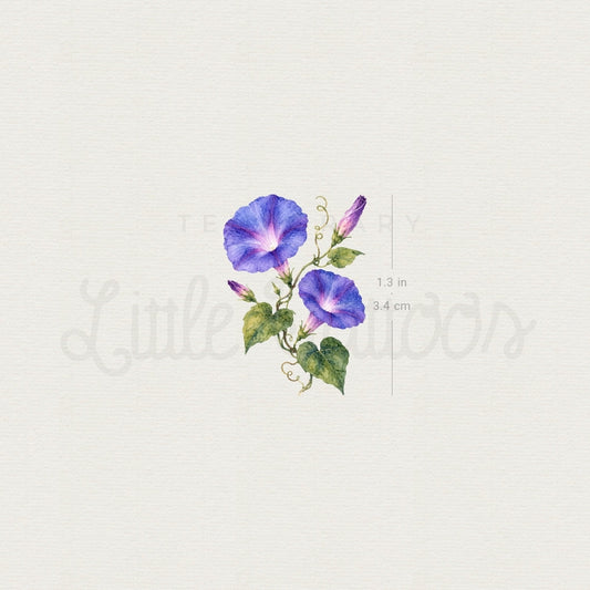 Morning Glory Temporary Tattoo - Set of 3