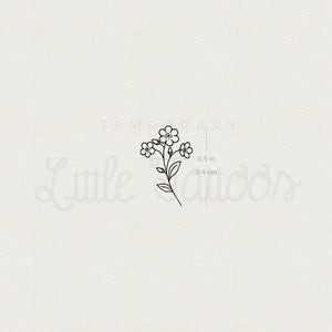 Little Fine Line Forget-me-not Temporary Tattoo - Set of 3