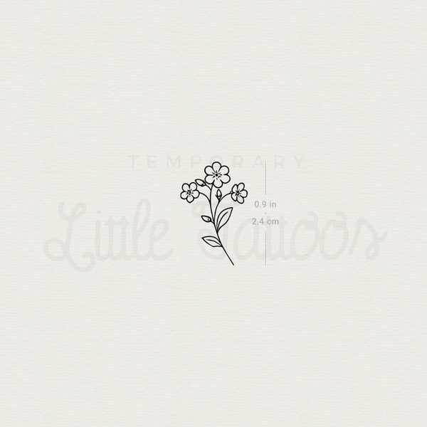 Little Fine Line Forget-me-not Temporary Tattoo - Set of 3