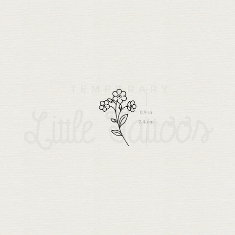 Little Fine Line Forget-me-not Temporary Tattoo - Set of 3