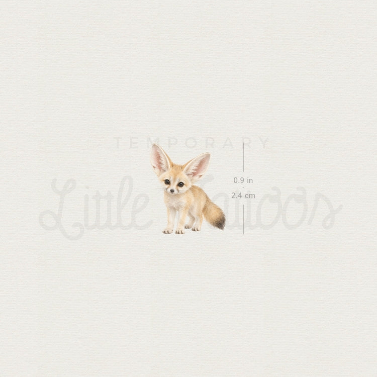 Baby Fennec Fox Temporary Tattoo - Set of 3
