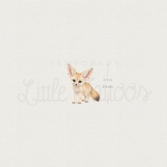 Baby Fennec Fox Temporary Tattoo - Set of 3