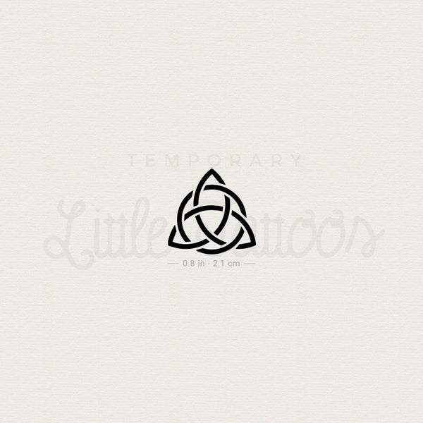 Small Black Interlaced Trinity Knot Temporary Tattoo - Set of 3