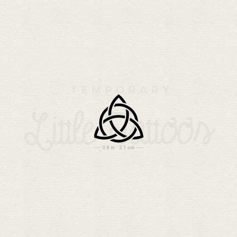 Small Black Interlaced Trinity Knot Temporary Tattoo - Set of 3