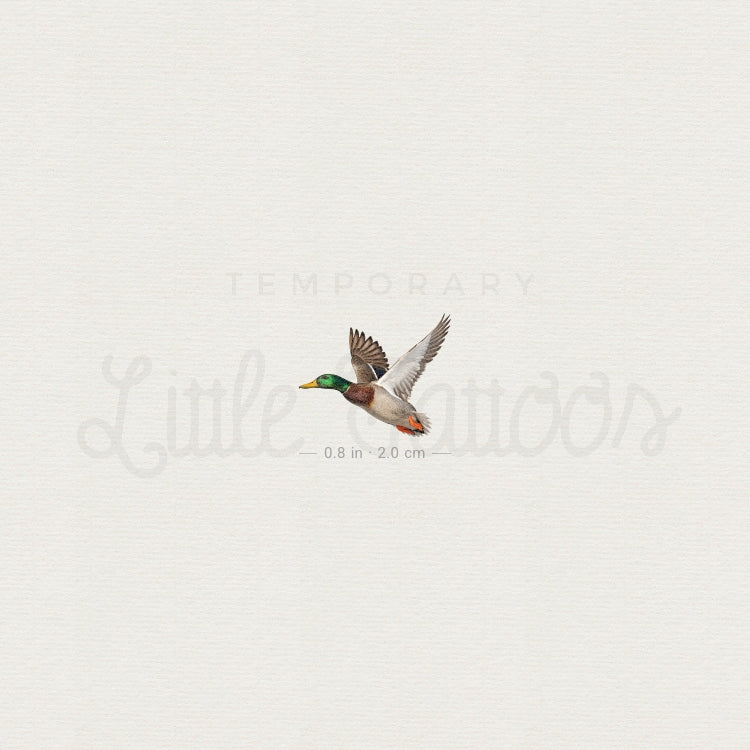 Flying Duck Temporary Tattoo - Set of 3
