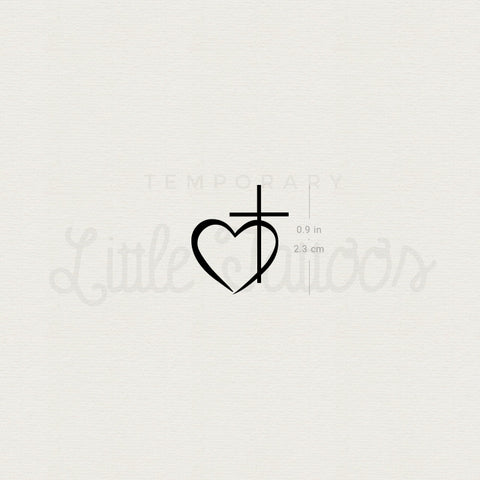 Cross Heart Temporary Tattoo - Set of 3