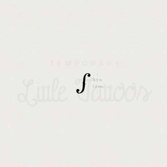 F Hole Temporary Tattoo - Set of 3