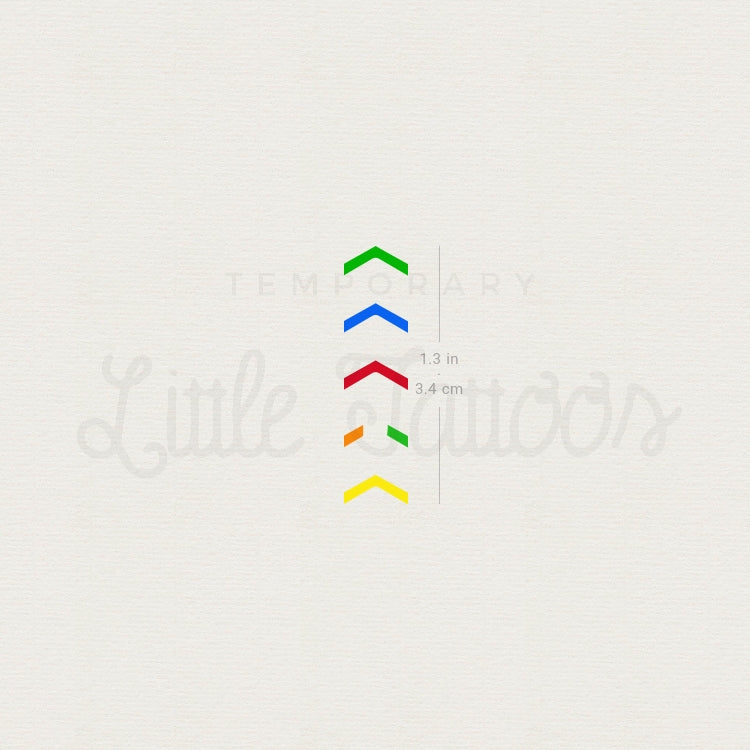 One Direction Mic Color Arrows Temporary Tattoo - Set of 3