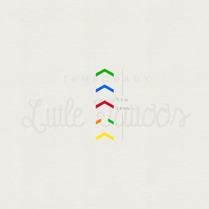 One Direction Mic Color Arrows Temporary Tattoo - Set of 3