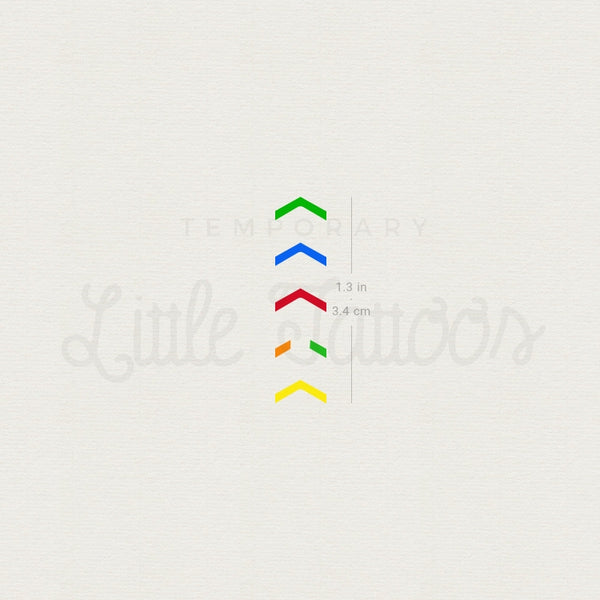 One Direction Mic Color Arrows Temporary Tattoo - Set of 3