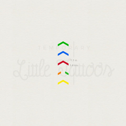 One Direction Mic Color Arrows Temporary Tattoo - Set of 3