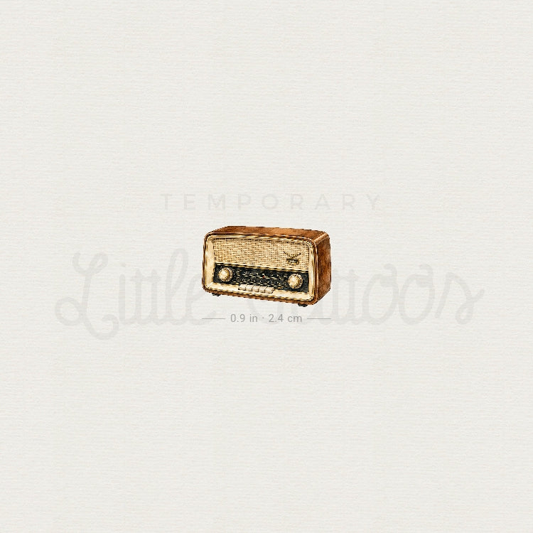Vintage Radio Temporary Tattoo - Set of 3