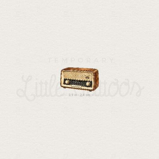 Vintage Radio Temporary Tattoo - Set of 3